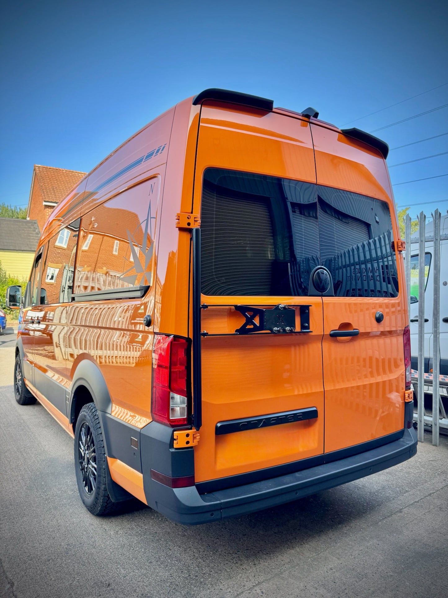 Xplore Campers Rear Door Spare Wheel Carrier - Mercedes Sprinter / VW Volkswagen Crafter / MAN TGE Mild Steel