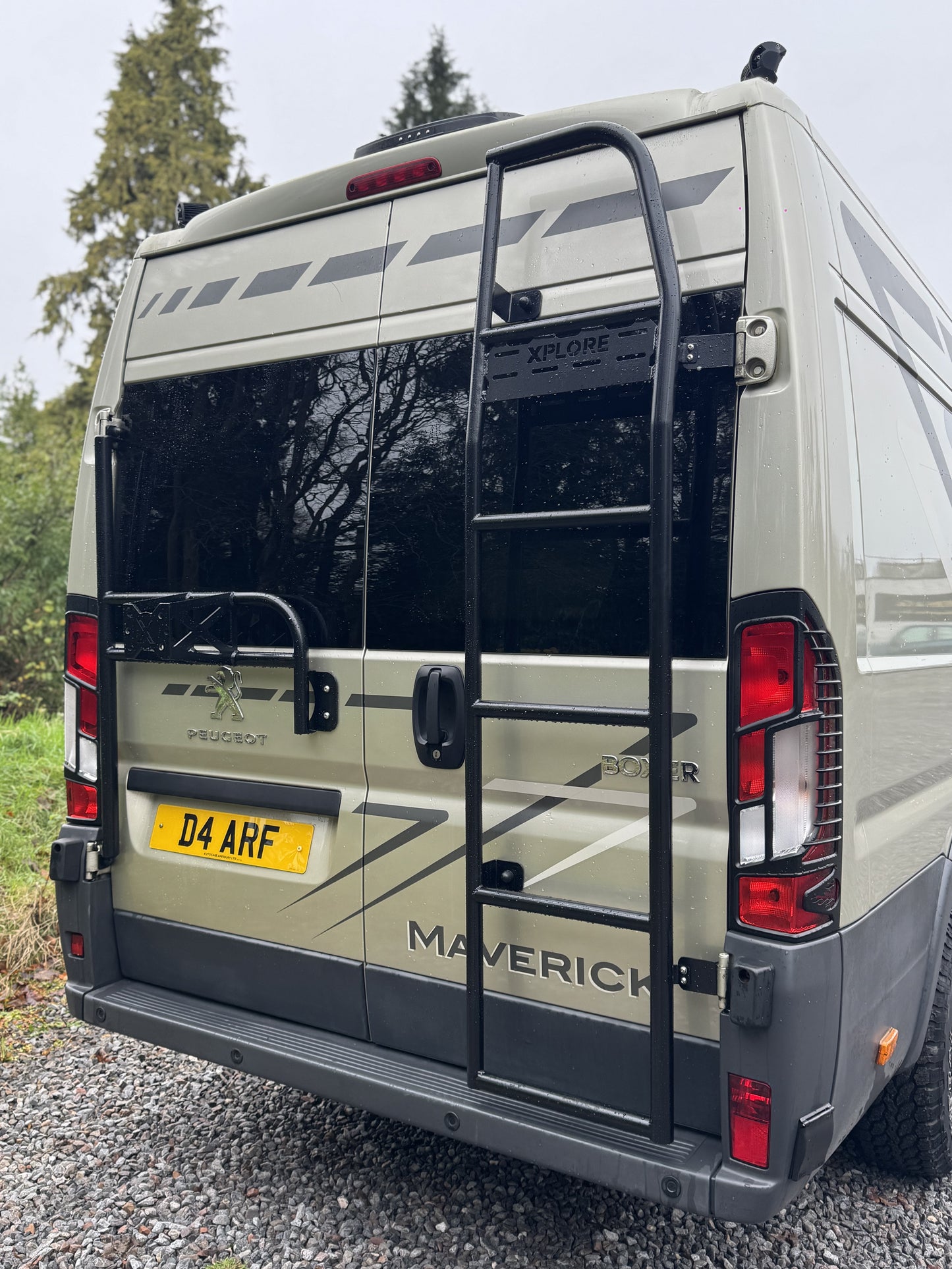 Xplore Campers Rear Door Ladder / Spare Wheel Carrier BUNDLE - Fiat Ducato / Peugeot Boxer / Citroen Relay