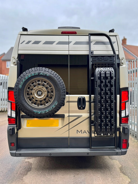Xplore Campers Rear Door Ladder - Fiat Ducato / Peugeot Boxer / Citroen Relay -  Mild Steel