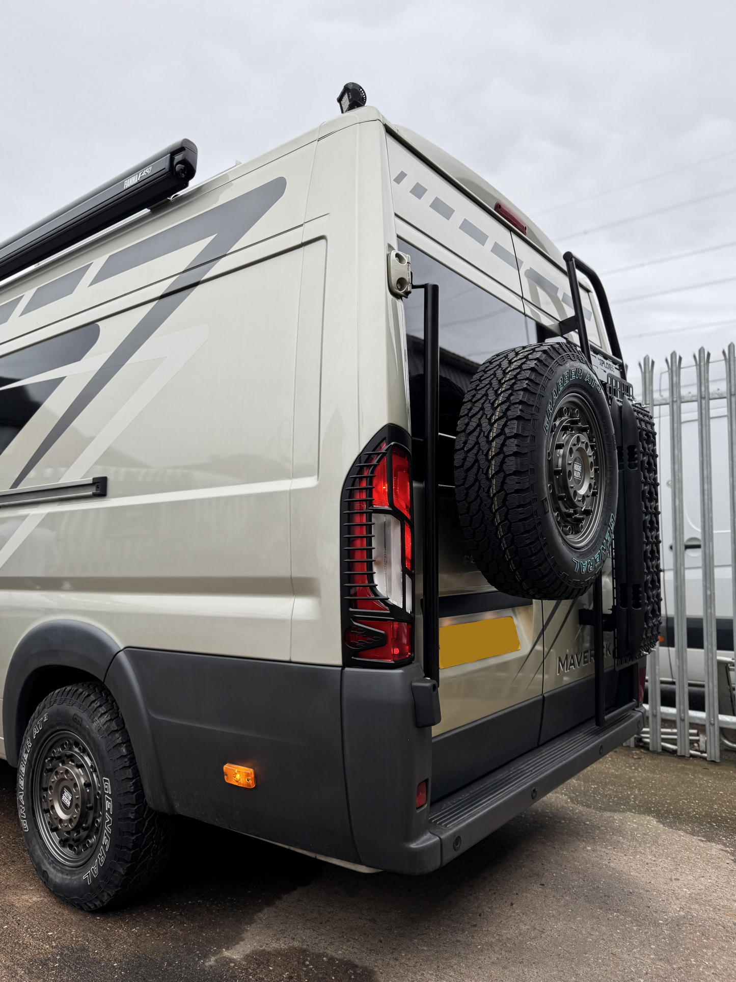 Xplore Campers Rear Door Spare Wheel Carrier - Fiat Ducato / Peugeot Boxer / Citroen Relay - Mild Steel