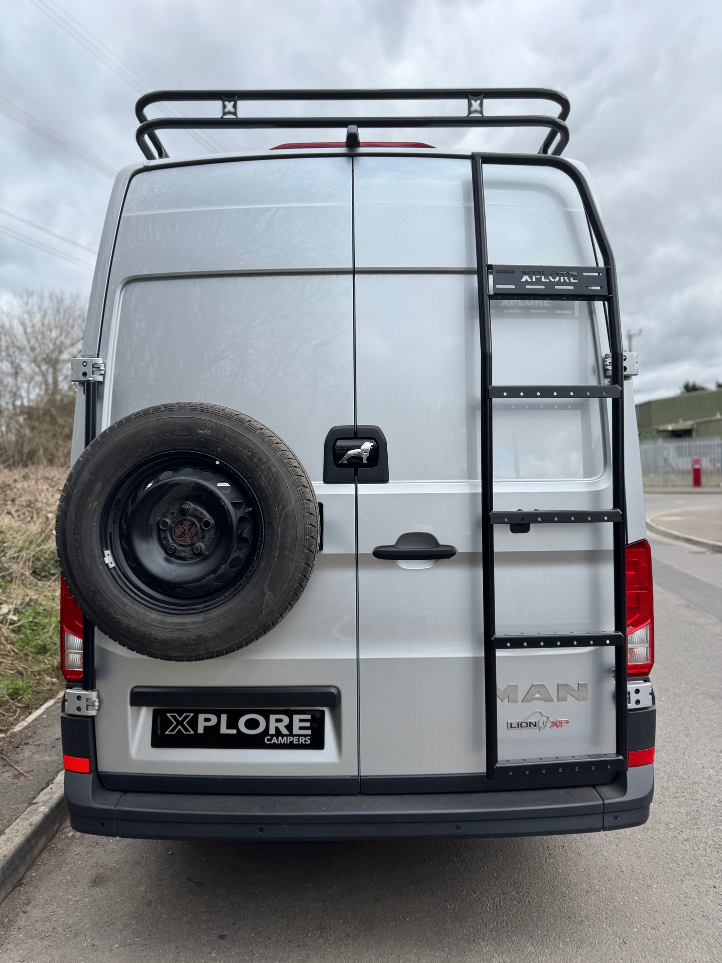Xplore Campers Rear Door Ladder / Spare Wheel Carrier BUNDLE - Mild Steel