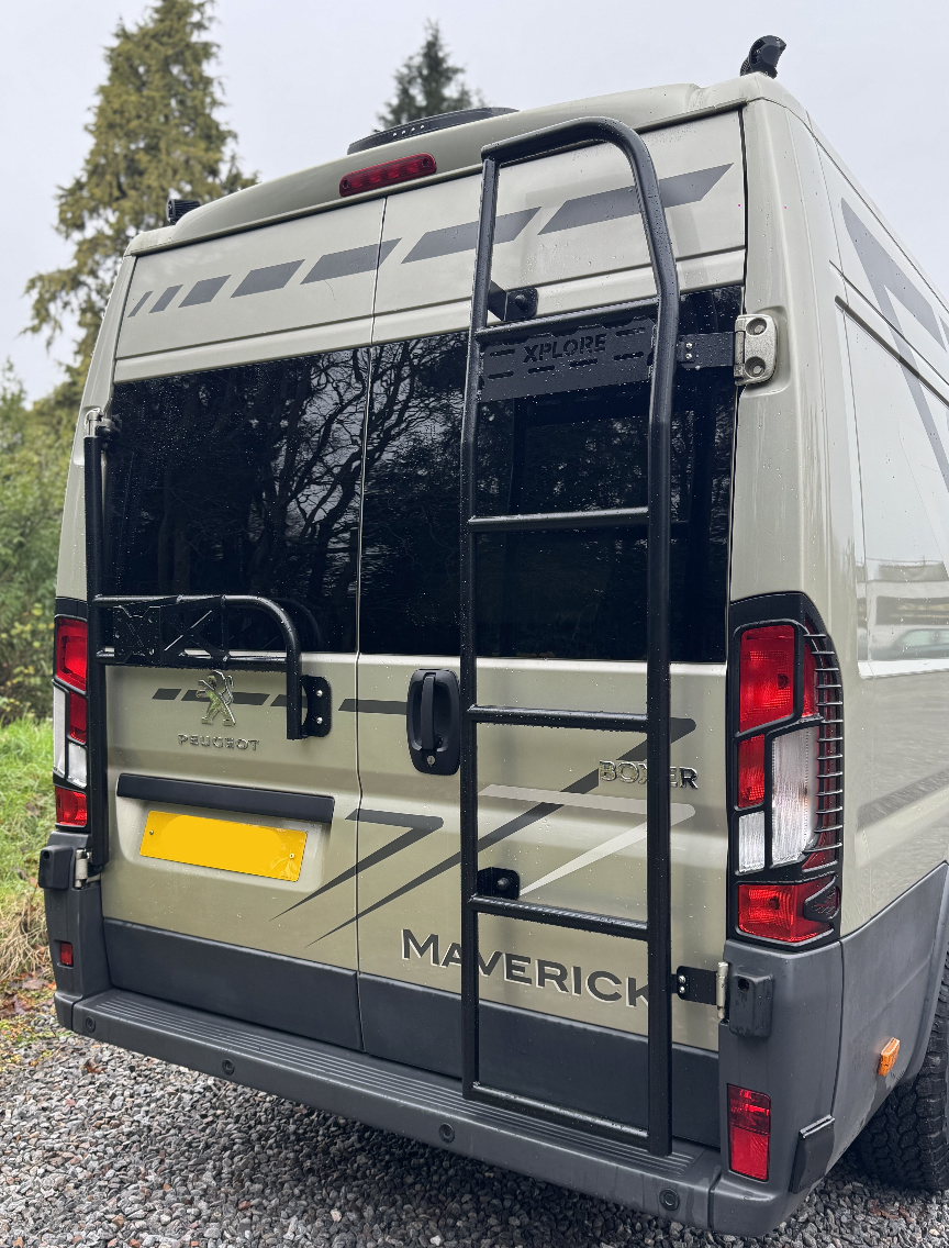 Xplore Campers Rear Door Ladder - Fiat Ducato / Peugeot Boxer / Citroen Relay - Mild Steel