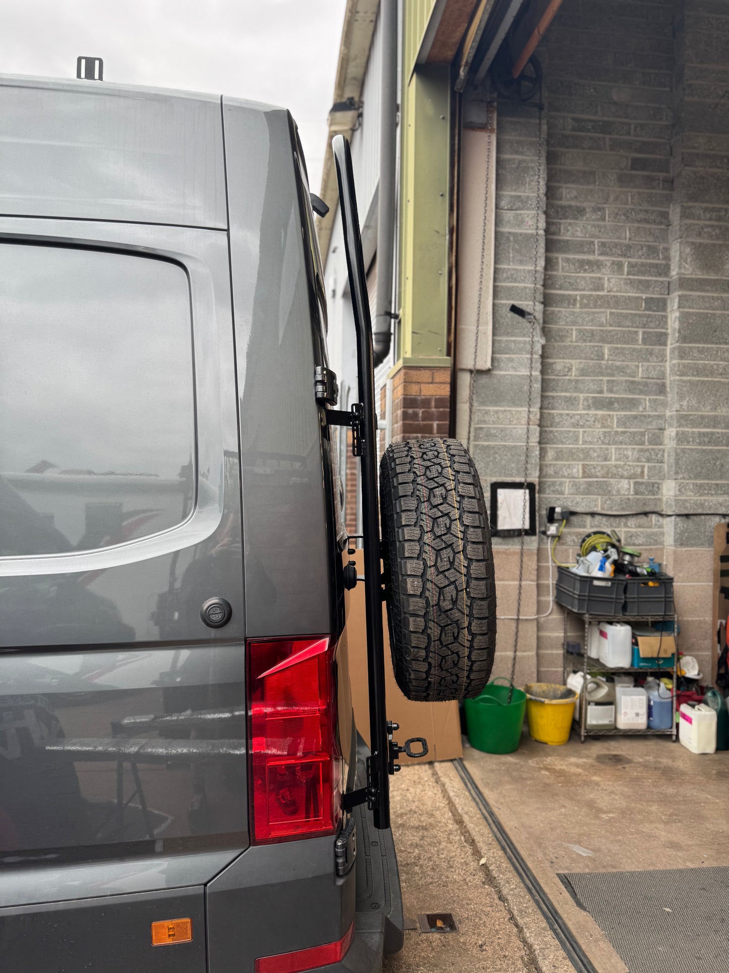 Xplore Campers Rear Wheel Carrier/Ladder Combo - Mercedes Sprinter / VW Volkswagen Crafter / MAN TGE  Mild Steel