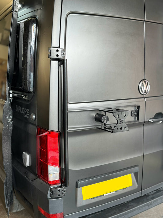 Xplore Campers Rear Door Spare Wheel Carrier - Mercedes Sprinter / VW Volkswagen Crafter / MAN TGE  Mild Steel